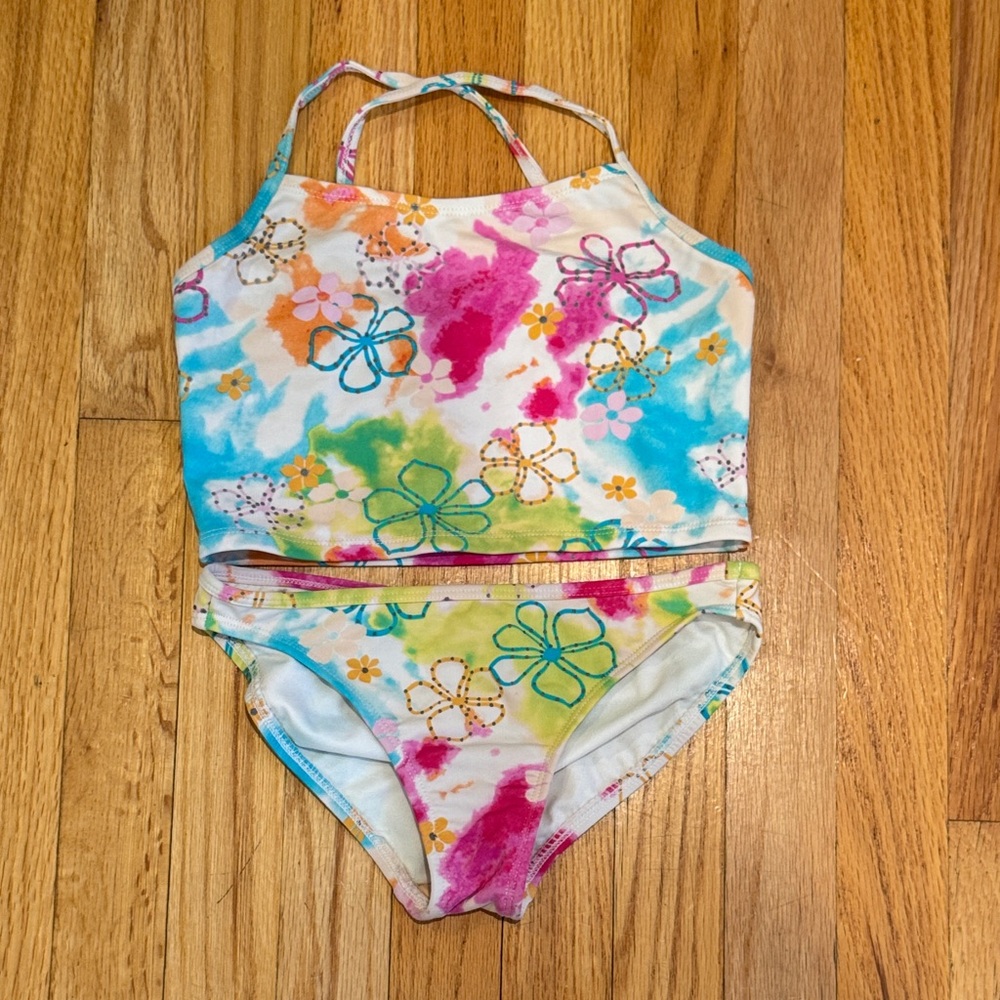 Circo Multicolor Floral Kids Bikini Sz medium